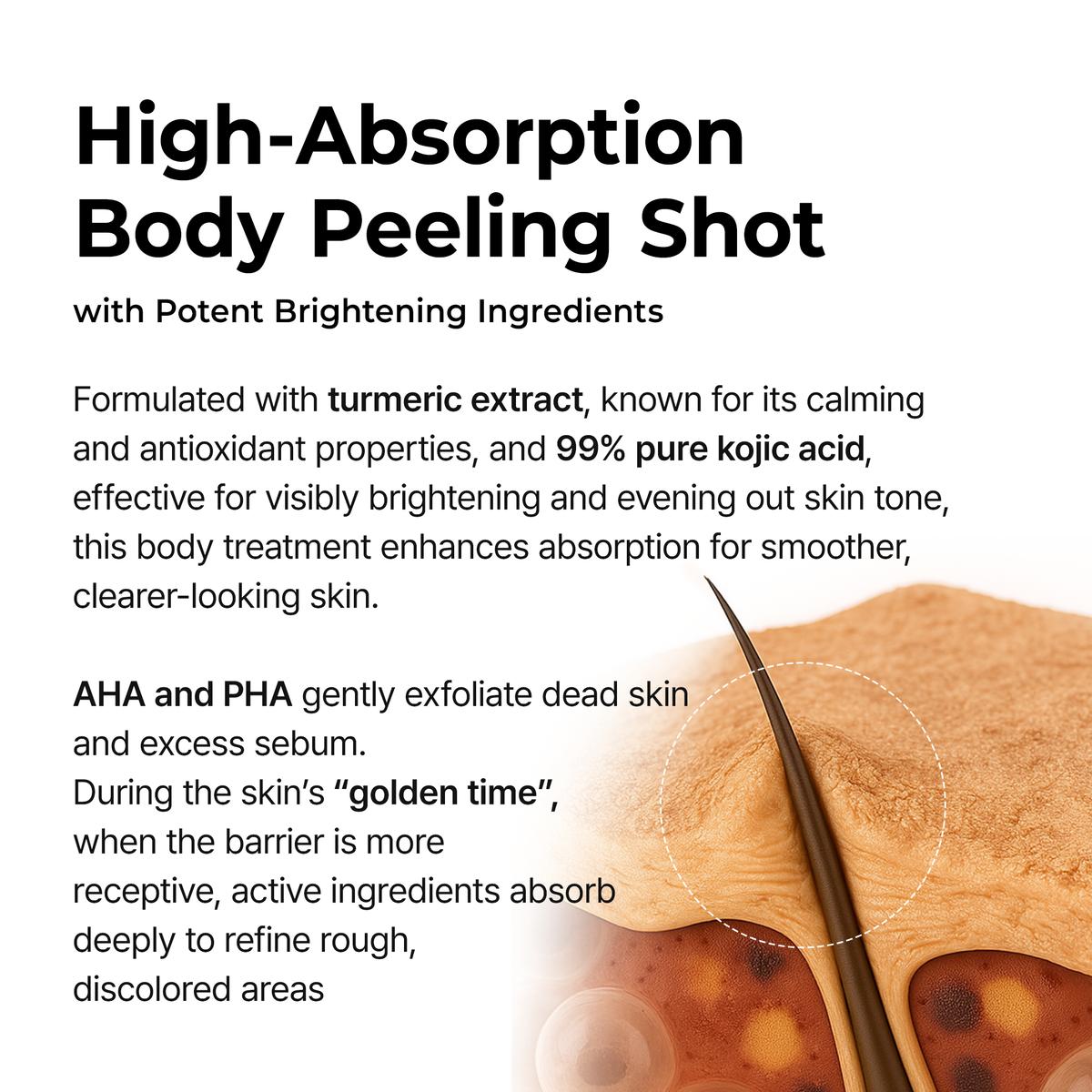 Evolvion®Peel Shot Kojic Acid & Turmeric Spray 200ml - Pore Clearing, Exfoliating & Skin Repair