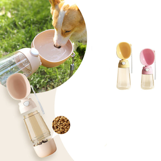 𝙍𝙚𝙢𝙞𝙛𝙖®🐶🐈‍⬛Praktische 2-in-1 Haustierflasche: Doppelte Kammer für Wasser & Futter – Ideal für unterwegs