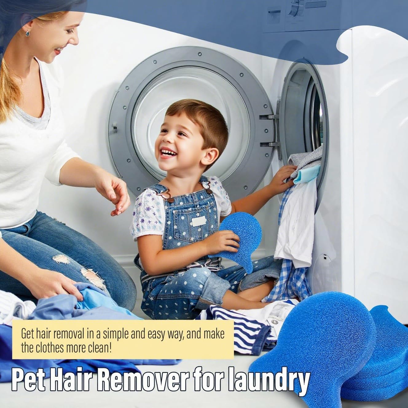 𝙍𝙚𝙢𝙞𝙛𝙖®✨Wiederverwendbarer Tierhaarentferner – Nass & Trocken, Effektiv gegen Tierhaare, Fusselfänger für Waschmaschine & Trockner