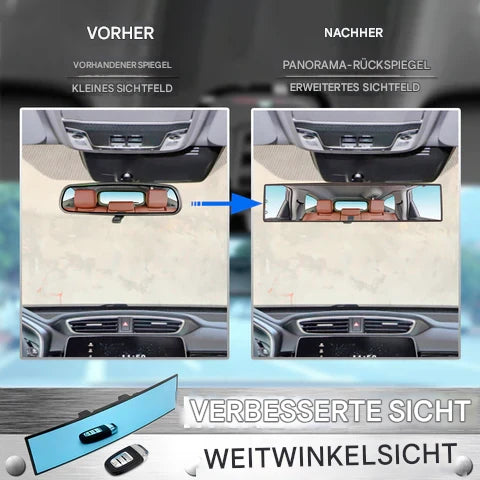 𝙍𝙚𝙢𝙞𝙛𝙖® Breiter Panorama-Rückspiegel fürs Auto✅ Gebogenes Weitwinkel-Design, Kein Toter Winkel, Klare Sicht bei Tag & Nacht