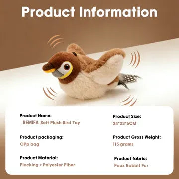 𝙍𝙚𝙢𝙞𝙛𝙖® 🐦 Realistischer Vogel für Katzen – selbstbewegend, mit Geräusch & Flügelschlag